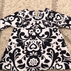 Carters girls black and white floral shirt